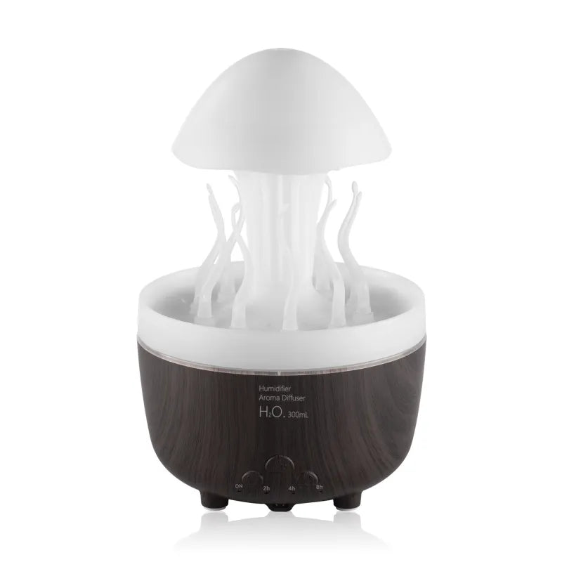 Difusor de aroma con forma de gota de agua giratoria, lámpara de noche colorida