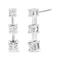 Aros con diamantes ovalados negros tratados con engaste en garras de 2,0 ct en plata esterlina 925 (color negro, claridad I2-I3)