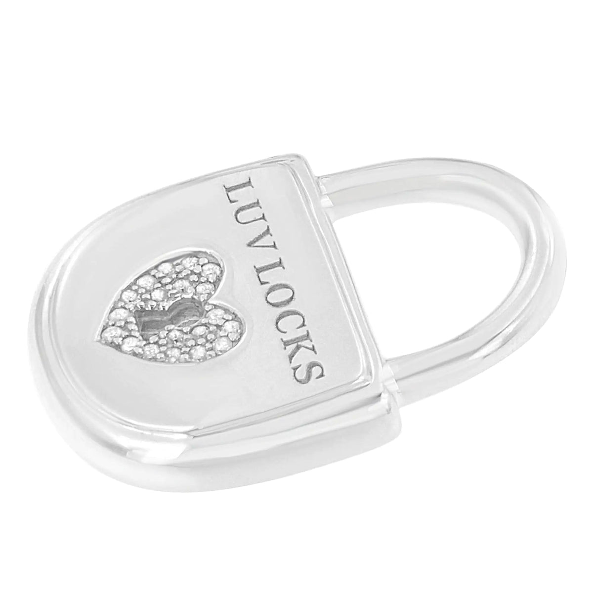 Collar con colgante de diamantes de 1/8 ct en plata de ley 925 con 'Luv Locks' (HI, I1-I2)