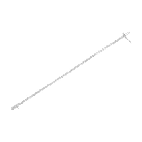 Pulsera de eslabones en forma de U con diamantes engastados milagros de 1,0 ct en plata de ley 925 (color IJ, claridad I3) - 7,25"
