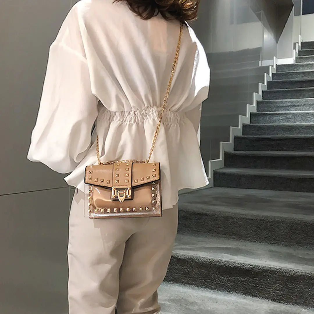Bolso de hombro Betty -Transparente/Bronceado