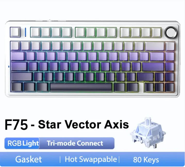 Teclado mecánico inalámbrico Bluetooth de tres modos