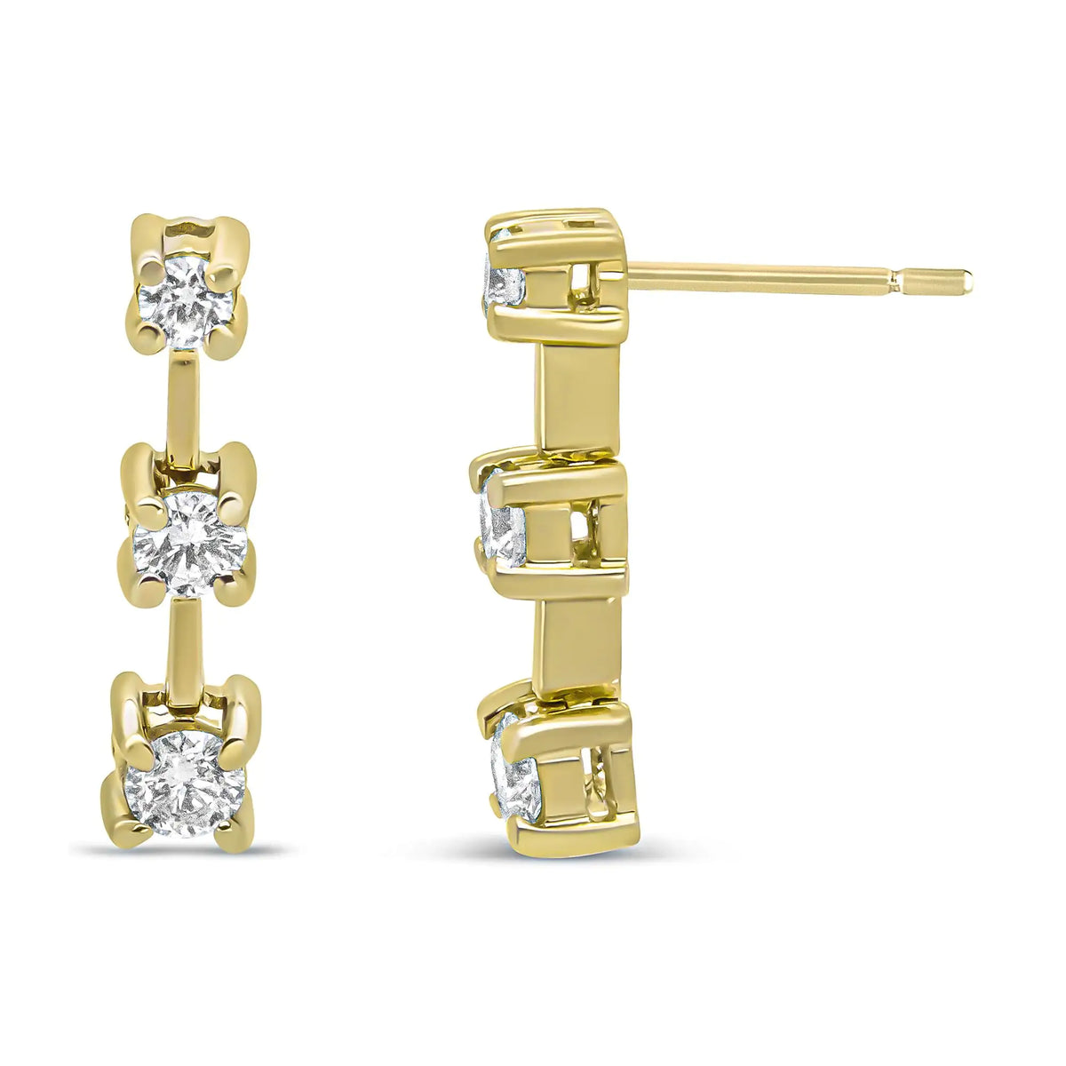 .925 Sterling Silver 1/2 Cttw Lab Grown Brilliant Round Cut Diamond Floral Cluster Stud Earrings (G-H Color, VS2-SI1 Clarity)