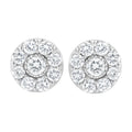 .925 Sterling Silver 5/8 cttw Lab Grown Diamond Flower Earring (F-G Color, VS2-SI1 Clarity)