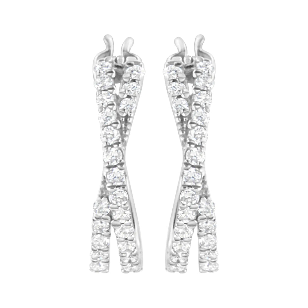 Aro con cruz de diamantes cultivados en laboratorio de 3/4 ct en plata esterlina 925 (color FG, claridad VS2-SI1)