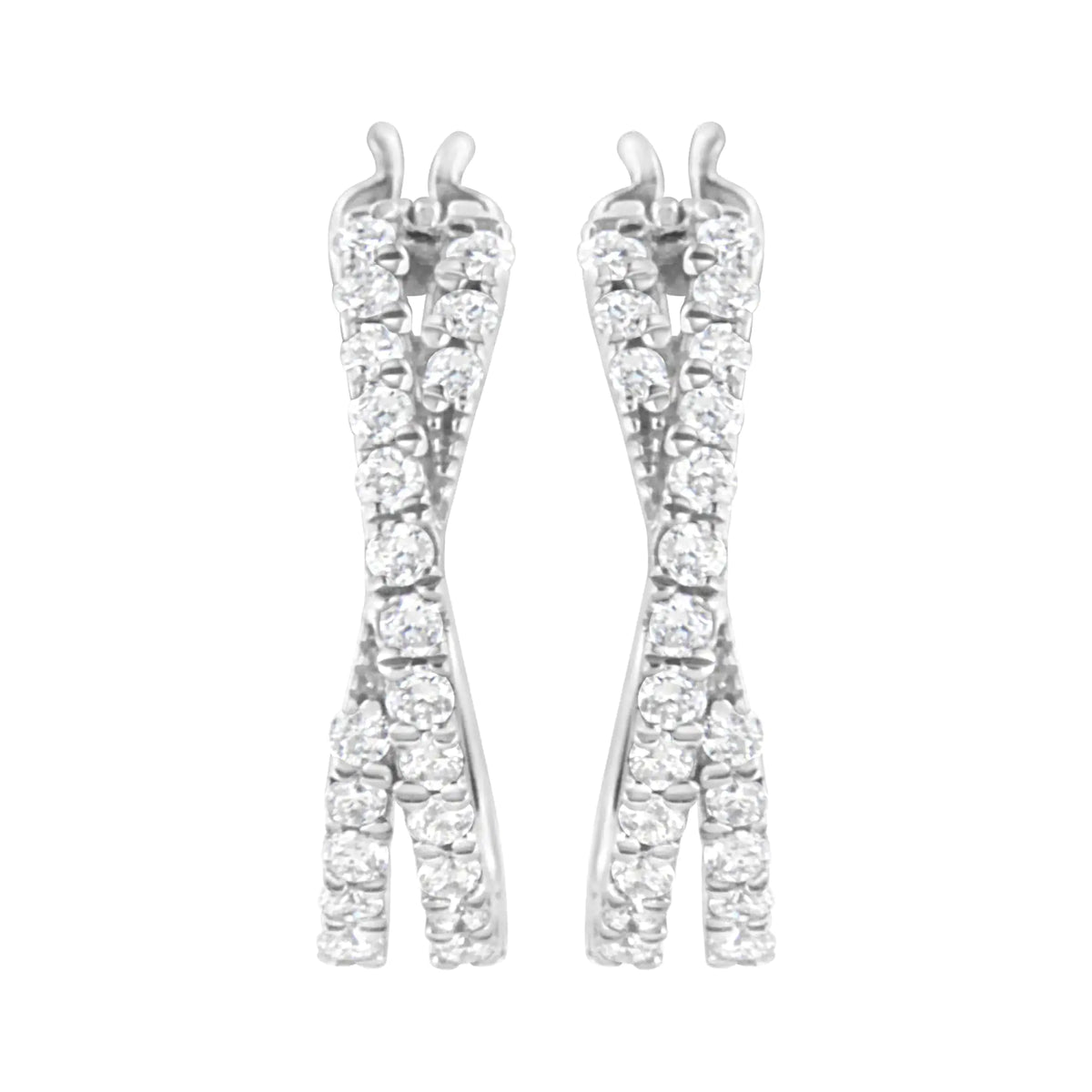 Aro con cruz de diamantes cultivados en laboratorio de 3/4 ct en plata esterlina 925 (color FG, claridad VS2-SI1)