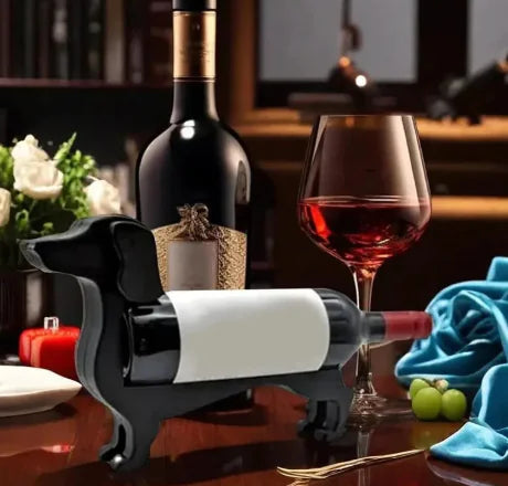 Portabotellas de vino con forma de perro salchicha