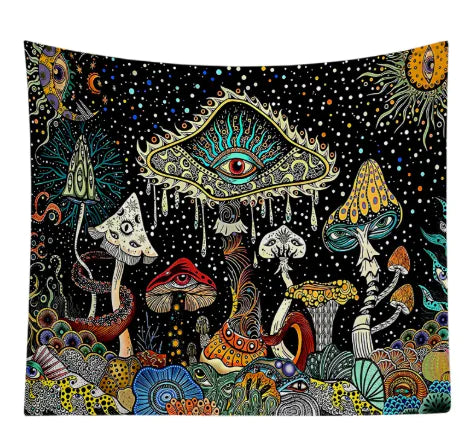 Polyester Skull Mushroom Tapestry