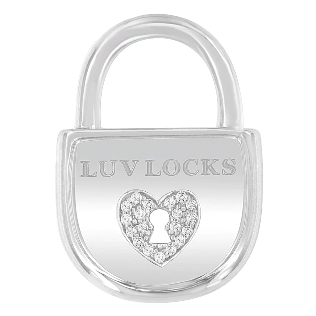 Collar con colgante de diamantes de 1/8 ct en plata de ley 925 con 'Luv Locks' (HI, I1-I2)