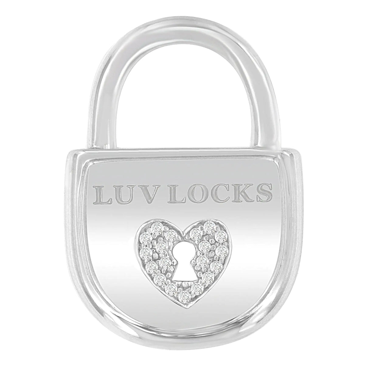 Collar con colgante de diamantes de 1/8 ct en plata de ley 925 con 'Luv Locks' (HI, I1-I2)