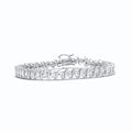 Pulsera de tenis con eslabones en forma de "S" y diamantes de talla redonda de 4,00 ct en plata de ley 925 (color IJ, claridad I3), tamaño 7"