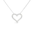 Collar con colgante de corazón abierto de diamantes de 2,0 ct en plata de ley 925 de 18" (color IJ, claridad I2-I3)