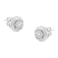 Aros con forma de nudo de amor con diamantes de talla baguette y redondos de 3/4 quilates en plata de ley 925 (color IJ, claridad I2-I3)