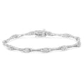Pulsera de tenis de eslabones estilo barra acampanada de 7" con diamantes engastados milagros de 1/4 ct en plata esterlina 925 (color IJ, claridad I3)