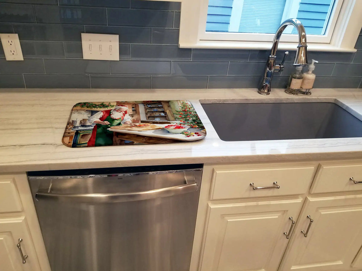 Esterilla para secar platos con forma de galletas de Papá Noel