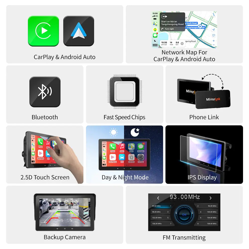 Reproductor de vídeo multimedia con radio para coche universal de 7 pulgadas