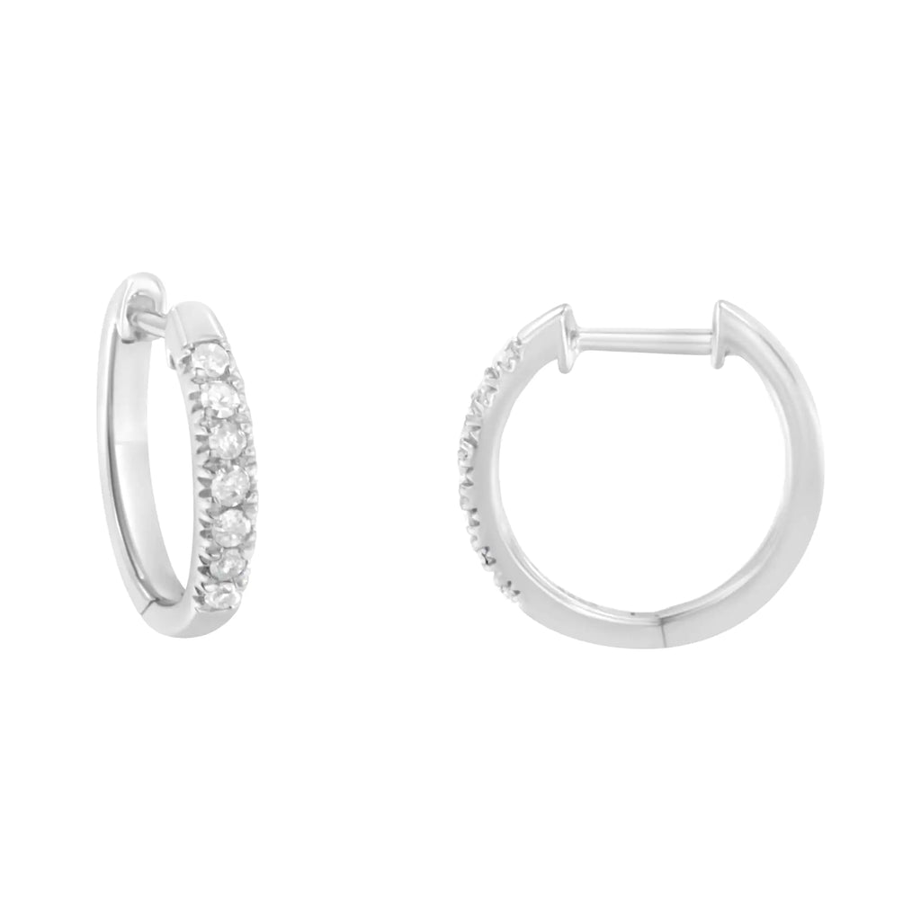 Aros de diamantes de 1/4 ct en plata de ley 925 (color IJ, claridad I3)