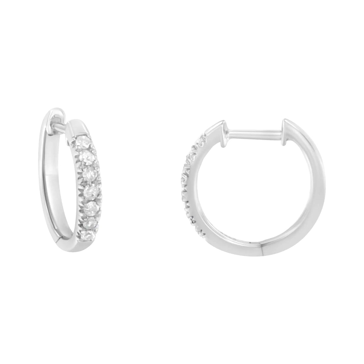 Aros de diamantes de 1/4 ct en plata de ley 925 (color IJ, claridad I3)