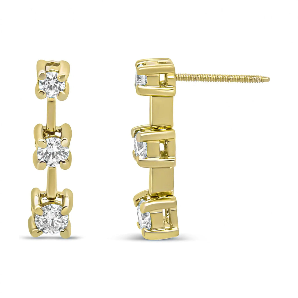 .925 Sterling Silver 1/2 Cttw Lab Grown Brilliant Round Cut Diamond Floral Cluster Stud Earrings (G-H Color, VS2-SI1 Clarity)