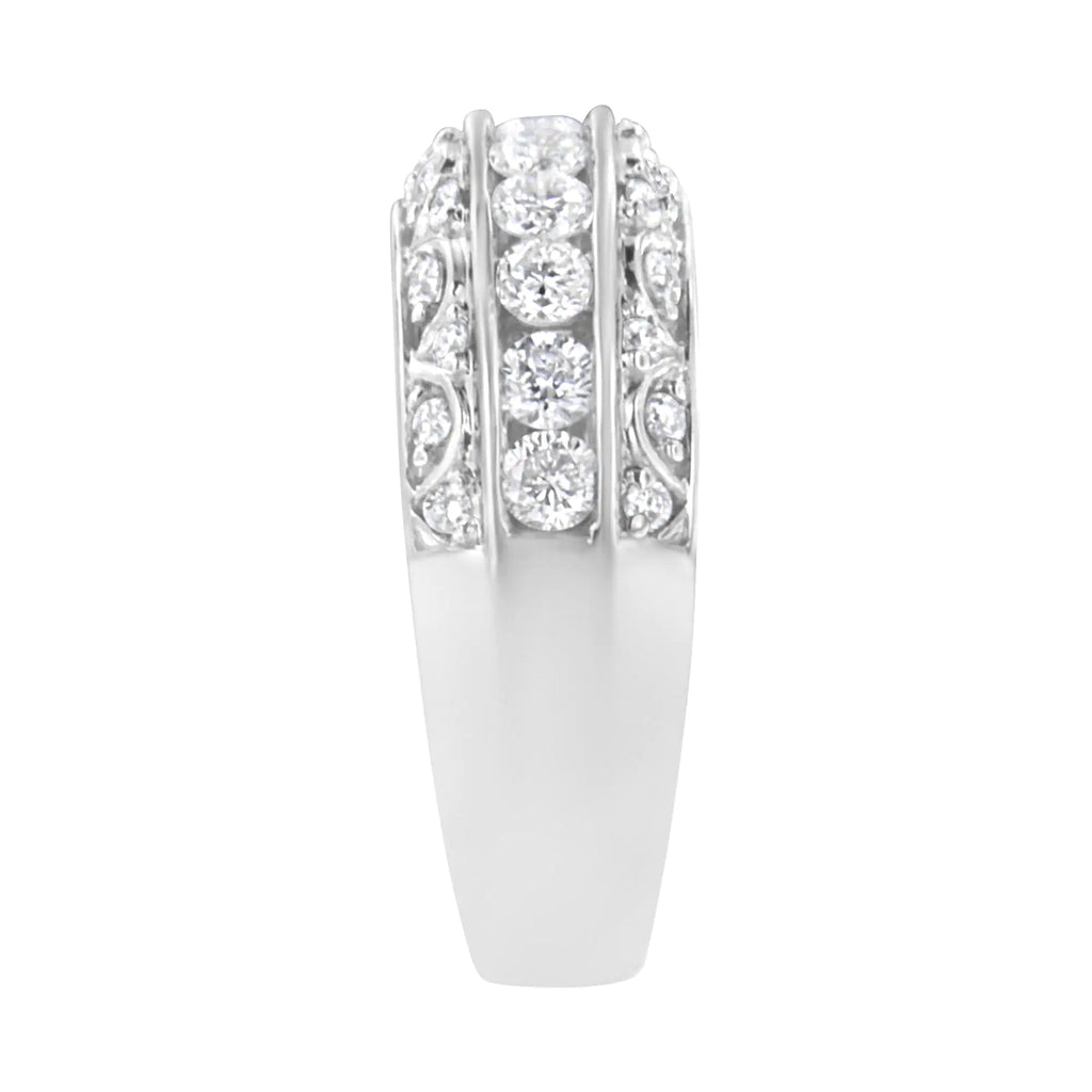 Anillo de cóctel cultivado en laboratorio de 1 ct en plata esterlina 925 (color FG, claridad VS2-SI1)