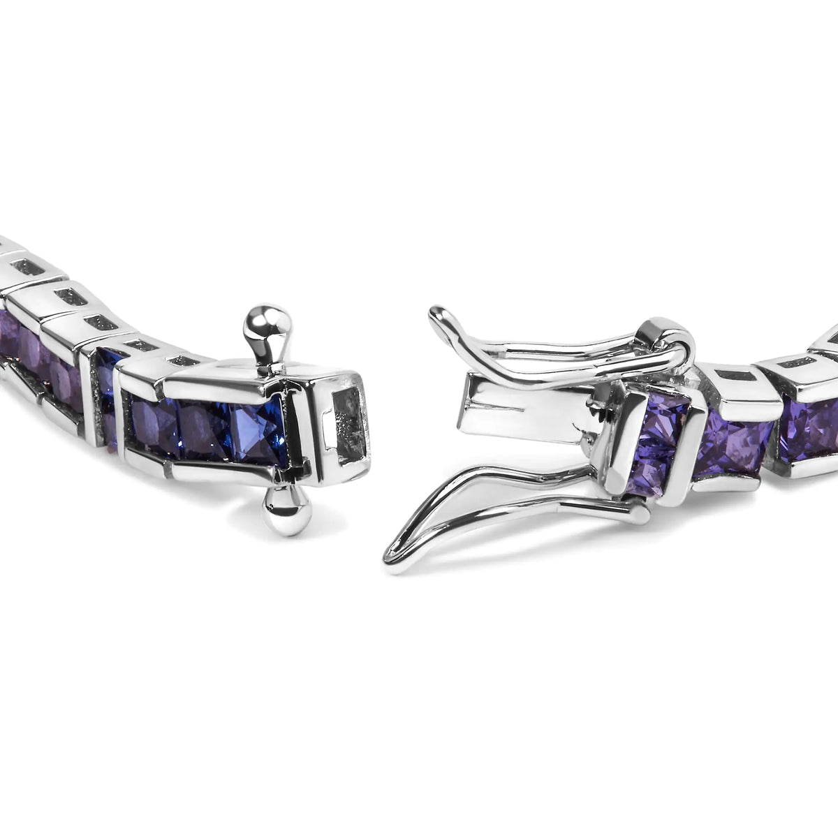 Pulsera de tenis con eslabones de piedras preciosas de corte princesa multicolor de 12,0 quilates en plata de ley 925 (calidad AAA) - 7,25 pulgadas