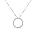 .925 Sterling Silver 1/3 Cttw Round-Cut Diamond Open Circle Halo 18" Pendant Necklace (I-J Color, I2-I3 Clarity)
