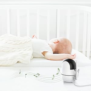 New 5 inch Video Baby Monitor with Camera and Audio, 4X Zoom, 22Hrs Battery, 1000ft Range 2-Way Audio Temperature Sensor Lullaby