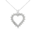 Collier avec pendentif en forme de cœur ouvert à 3 griffes en argent sterling 925 1/10 ct (couleur IJ, pureté I3) - 18"