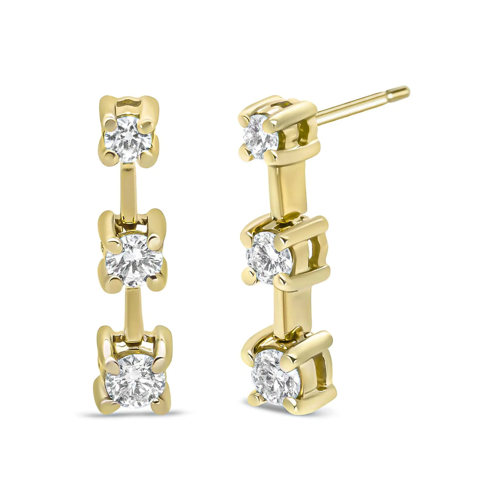 .925 Sterling Silver 1/2 Cttw Lab Grown Brilliant Round Cut Diamond Floral Cluster Stud Earrings (G-H Color, VS2-SI1 Clarity)