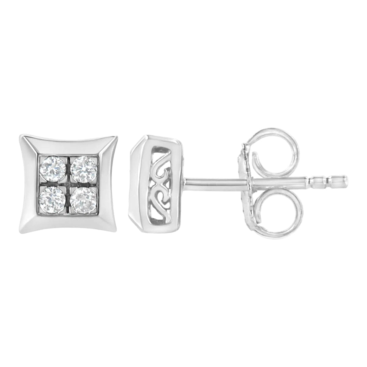 Pendiente de plata de ley 925 con forma de cometa de diamantes cultivados en laboratorio de 1/4 ct (color FG, claridad VS2-SI1)