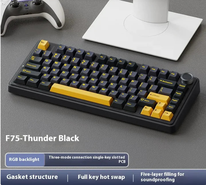 Teclado mecánico inalámbrico Bluetooth de tres modos