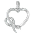 Collar con colgante de corazón de diamantes de 1/6 cttw en plata de ley 925 (HI, I1-I2)