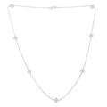 Collier en argent sterling 925 avec diamant 1/4 ct et station flottante à quatre feuilles de 18 po (couleur IJ, pureté I1-I2)