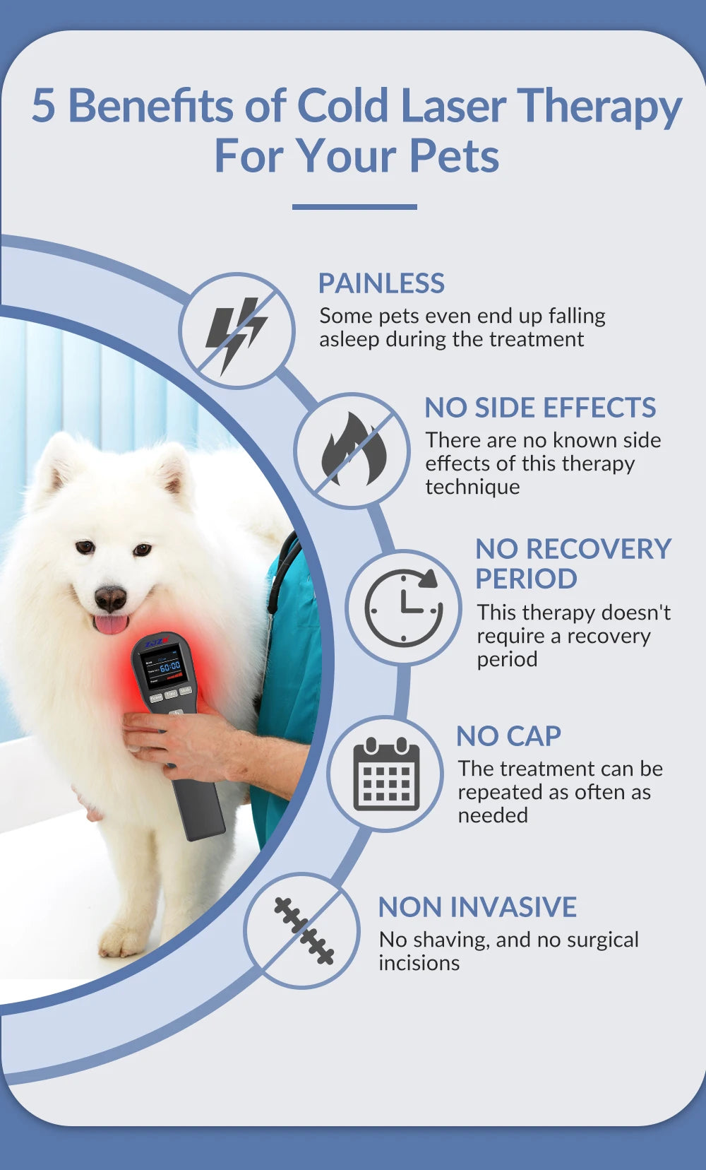 Deep tissue cold laser therapy device professional horse dogs cats health care tool for pain relief 808nm 650nm 880mW 20 diodes
