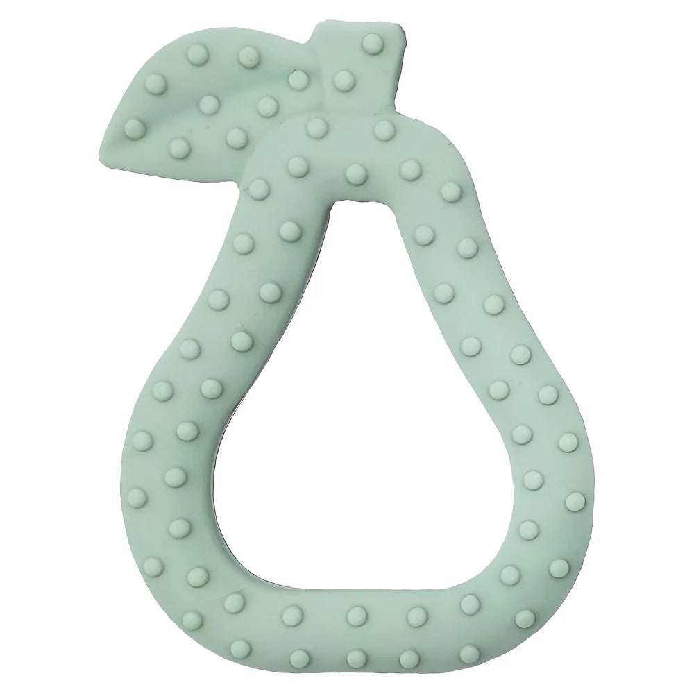 erduo Pear Baby Silicone Teether Sensory Anxiety Chew Bite Teething Toys Newborn 0-6 and 12 Months Accessory