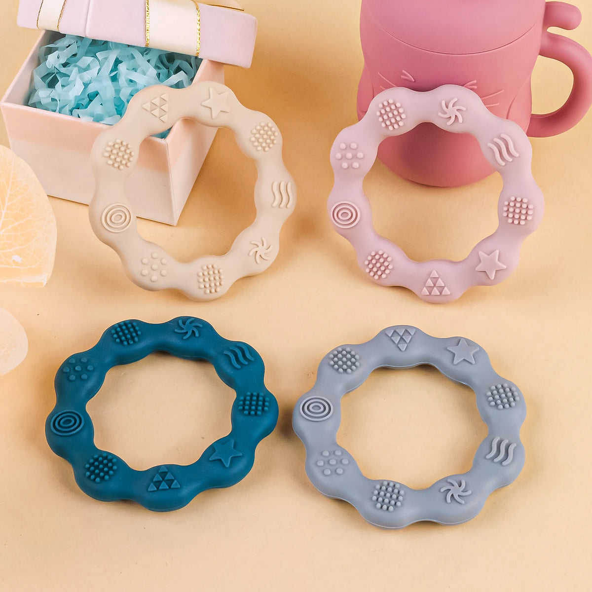 1PCS Baby Silicone Teether Food Grade Newborn Pacifier Relief Design Teether Infant Tactile Training Toys Infant Teething Toy