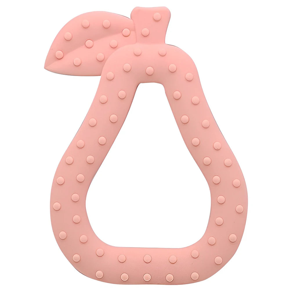 erduo Pear Baby Silicone Teether Sensory Anxiety Chew Bite Teething Toys Newborn 0-6 and 12 Months Accessory