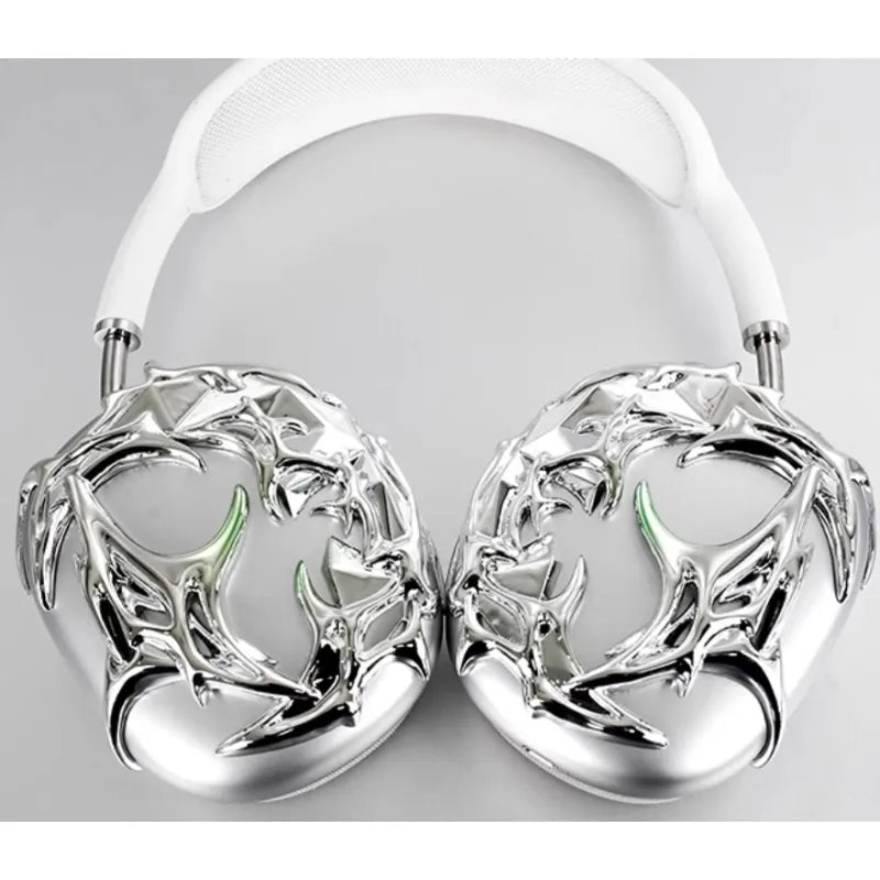 Funda para auriculares con líquido plateado