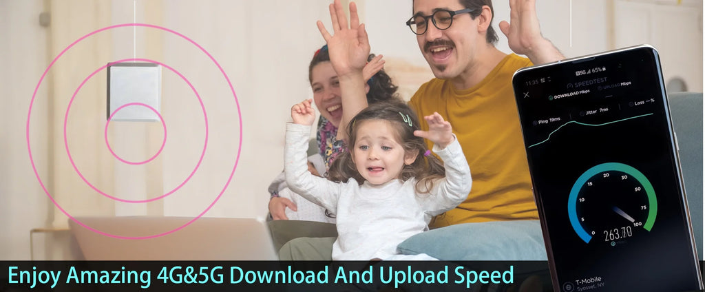 T-Mobile Signal Booster Unit with Power Supply, 5G, 4G, N71, B71, 600Mhz, Sprint, U.S.Cellular, Rogers App Monitoring