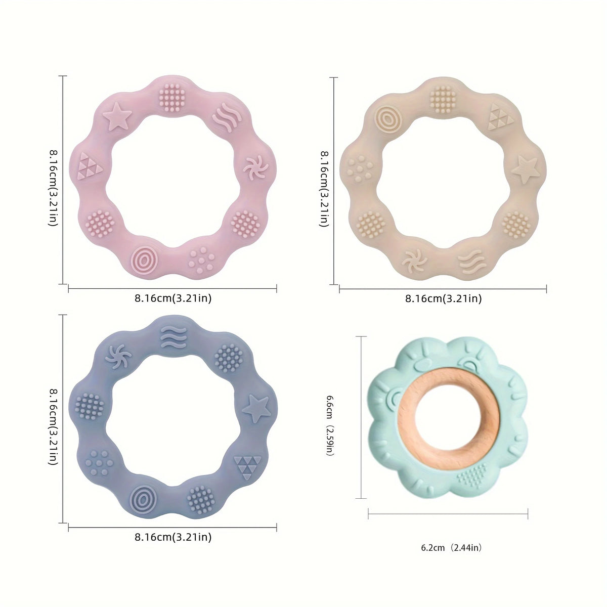 1PCS Baby Silicone Teether Food Grade Newborn Pacifier Relief Design Teether Infant Tactile Training Toys Infant Teething Toy
