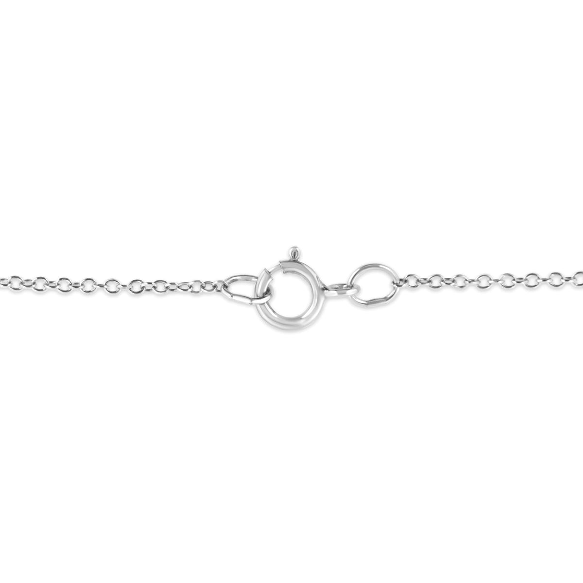 Collar con colgante de corazón y candado de 18" con detalles de diamantes engastados en bisel y pavé en plata esterlina 925 (color KL, claridad I1-I2)