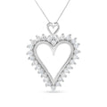 Collar con colgante de corazón abierto de 1 3/4 ct con diamantes redondos de 18" en plata de ley 925 (color IJ, claridad I2-I3)