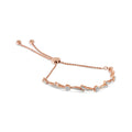 Pulsera bolo con eslabones en forma de corazón y ondas con detalles de diamantes en plata de ley 925 (color IJ, claridad I2-I3) - Ajustable de 6" a 9"