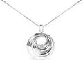 Collar con colgante de medallón de 18" con diseño de ondas infinitas en plata de ley 925