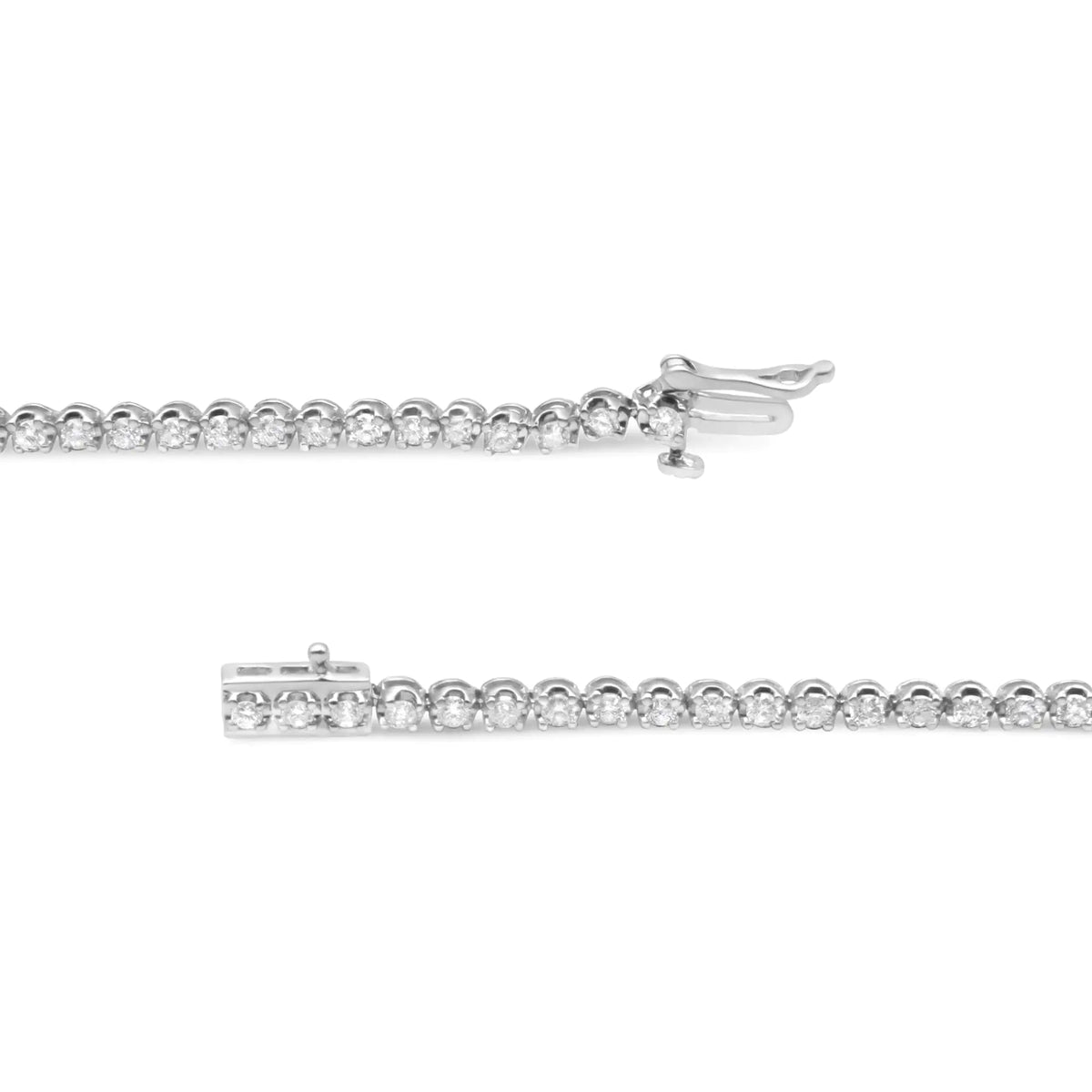 Pulsera de eslabones tipo tenis con diamantes de talla redonda de 2,00 ct en plata de ley 925 (color IJ, claridad I1-I2) - 7,25"
