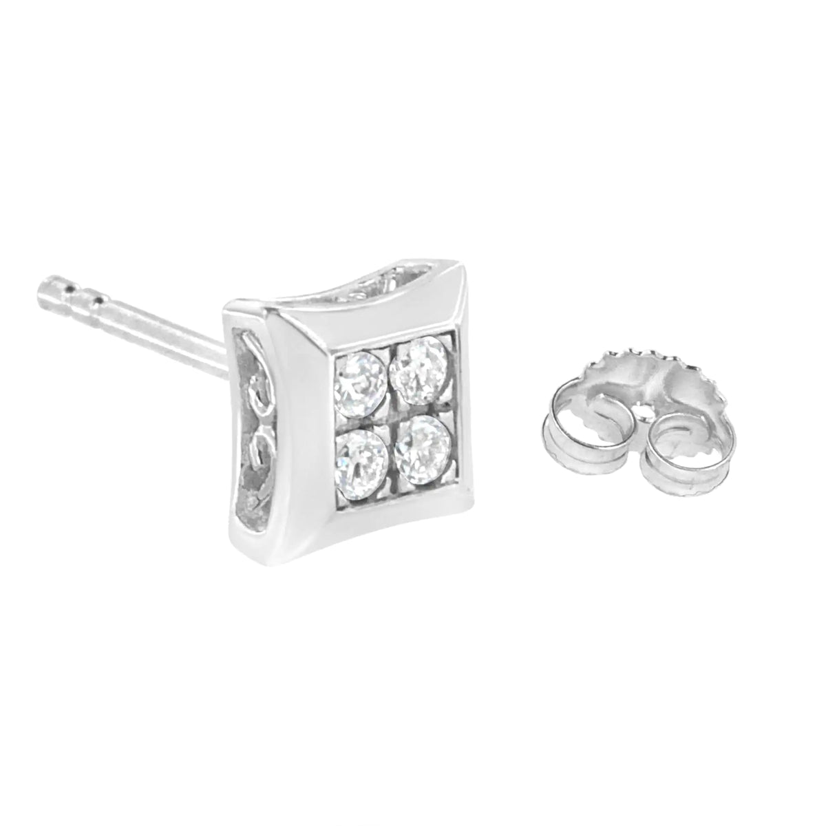 Pendiente de plata de ley 925 con forma de cometa de diamantes cultivados en laboratorio de 1/4 ct (color FG, claridad VS2-SI1)
