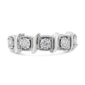 Bague en argent sterling 925 avec diamants sertis miracles de 1/4 ct et bande tourbillonnante à 5 pierres (couleur IJ, pureté I1-I2)