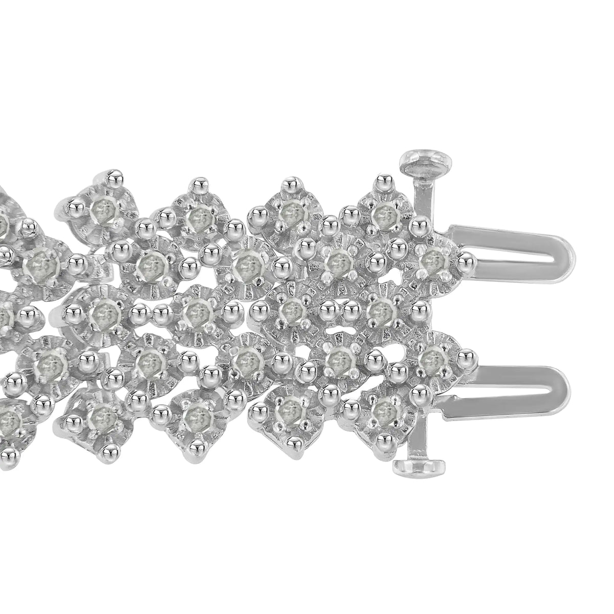 Pulsera de tenis de varias filas de diamantes de 3,0 cttw en plata esterlina 925 (claridad IJ, color I3) - Tamaño 7"