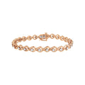 Pulsera de eslabones de 7" en forma de lágrima con diamantes de 1/4 ct engastados en forma de milagro en plata de ley 925 (color IJ, claridad I3)