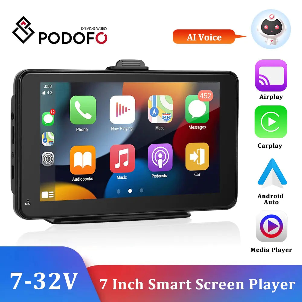 Radio multimedia para coche Podofo Universal de 7''